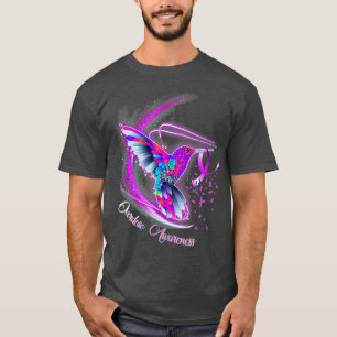 Camiseta Hummingbird Segurando Sobredosagem de Fita Roxa Aw
