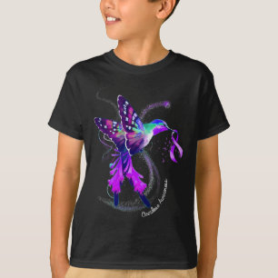 Camiseta Hummingbird Segurando Sobredosagem de Fita Roxa Aw