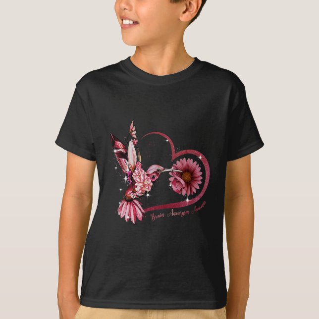Camiseta Hummingbird Sunflower Heart Burgundy (Frente)