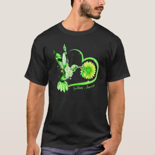Camiseta Hummingbird Sunflower Heart Scoliose Verde