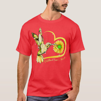 Camiseta Hummingbird Sunflower Heart Yellow Ribbon Childhoo