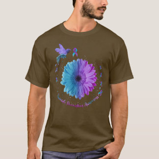 Camiseta Hummingbird Sunflower Ribbon Prevenção do Suicídio