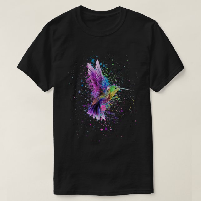 Camiseta Hummingbird Watercolor Art Design (Frente do Design)