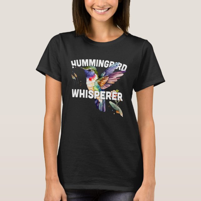 Camiseta Hummingbird Whisperer Cute Hummingbird Water color (Frente)