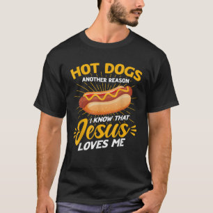 Camiseta Humor Adulto de Cachorro Quente Jesus me ama