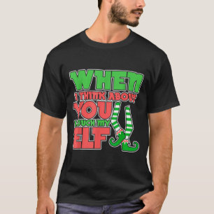 Camiseta Humor Adulto Natal Quando Eu Penso Em Você Eu Toqu