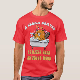 Camiseta Humor Adulto Um castor Limpo Sempre Consegue O Mai