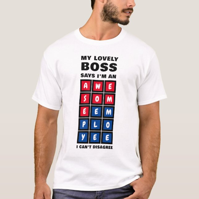 Camiseta Humor AWESOME EMPREGADO Chefe (Frente)