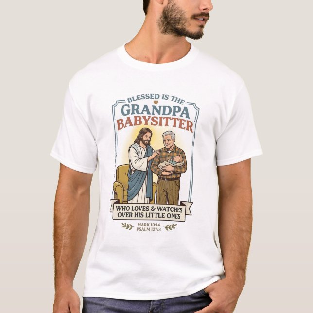 Camiseta Humor Babá Avós de Jesus Fé B (Frente)