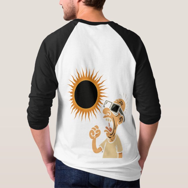 Camiseta Humor Cósmico - Jogo Eclipse Ringer para Homens (Verso)