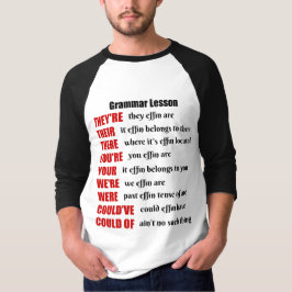 Camiseta Humor da lição de gramática são seus lá