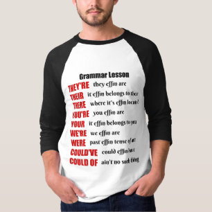 Camiseta Humor da lição de gramática são seus lá