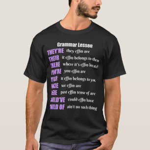 Camiseta Humor da lição de gramática são seus lá