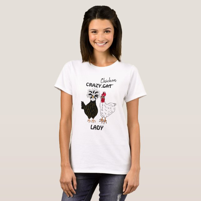 Camiseta Humor da Senhora Frango Louca (Frente Completa)