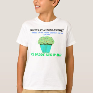 Camiseta Humor das Crianças do Cupcake Verde