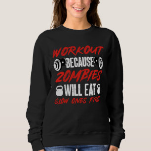 Camiseta Humor de academia de ginástica Treino porque zumbi