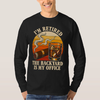 Camiseta Humor de Aposentadoria com Uísque e Charuto Quinta