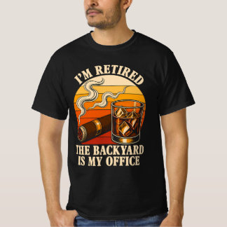 Camiseta Humor de Aposentadoria com Whisky e Charuto Quinta