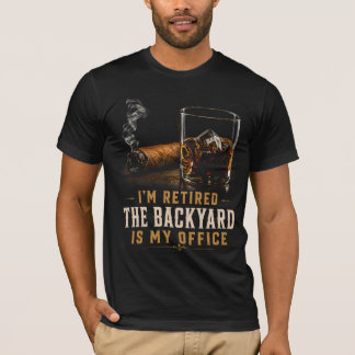 Camiseta Humor de Aposentadoria com Whisky e Charuto Quinta