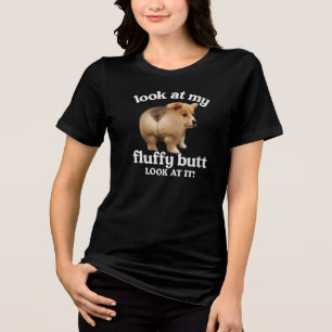 Camiseta Humor de Bunda de Corgi Engraçado - Olhe Minha Bun