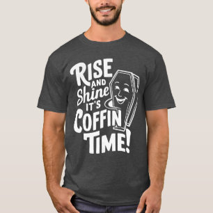 Camiseta Humor de Caixão Engraçado Roupa de Terror de Funer