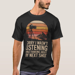 Camiseta Humor de Câmera de Fotografia Retro para Fotógrafo