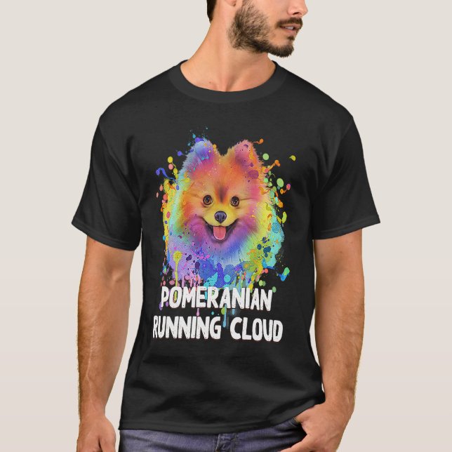 Camiseta Humor De Cão Na Nuvem Corrente Pomeraniana Pets Po (Frente)