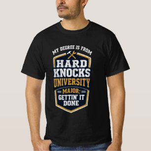 Camiseta Humor de Colarinho Azul Diploma da Universidade