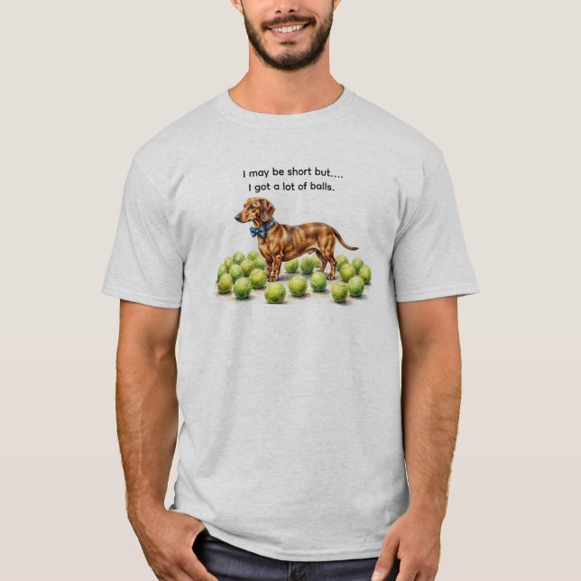Camiseta Humor de Dachshund Baixo (Frente)