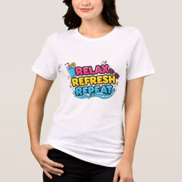 Camiseta – Humor de Férias – Relaxar, Refrescar, R