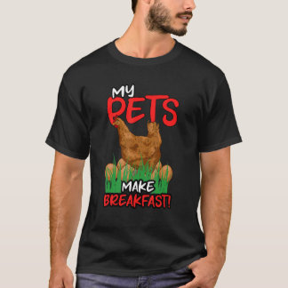 Camiseta Humor de Frango Meus Animais de Estimação Fazem Ca