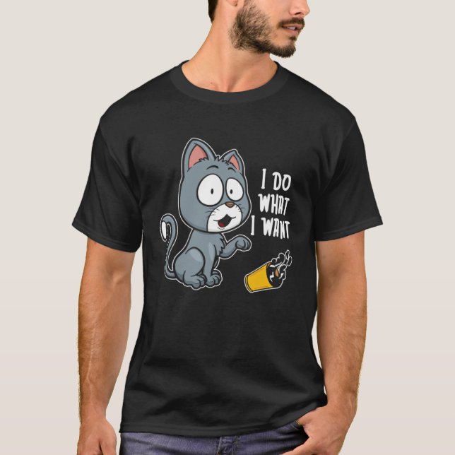 Camiseta Humor de Gato Sarcástico  Rude Snark Sarcasmo Eu F (Frente)