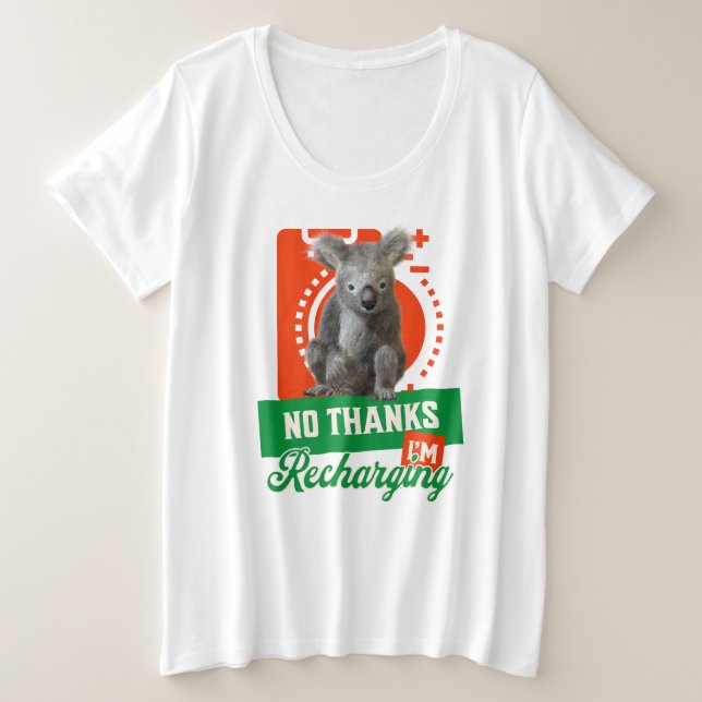 Camiseta Humor de Koala Carregando Introvertido (Frente do Design)
