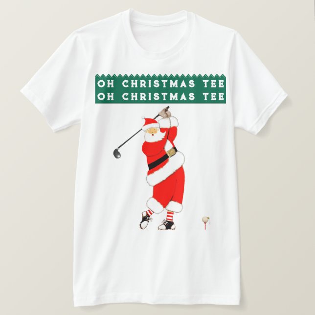 Camiseta Humor de Natal de Golfe (Frente do Design)