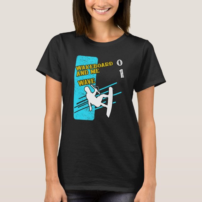 Camiseta Humor de Onda de Esqui de Água Slalom (Frente)