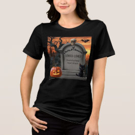 Camiseta Humor de pedra britada do Halloween ""Chris P Baco