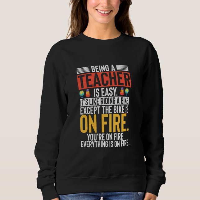 Camiseta Humor de Professor Engraçado Ser Professor é Fácil (Frente)