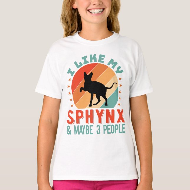 Camiseta Humor de Proprietário de Gatos Sphynx, Sem Cabelo, (Frente)