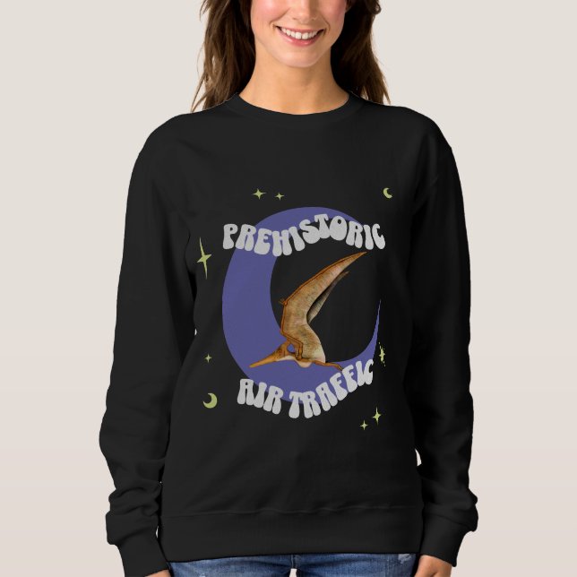 Camiseta Humor de Pterodáctilo da Lua de Aviação Engraçado (Frente)