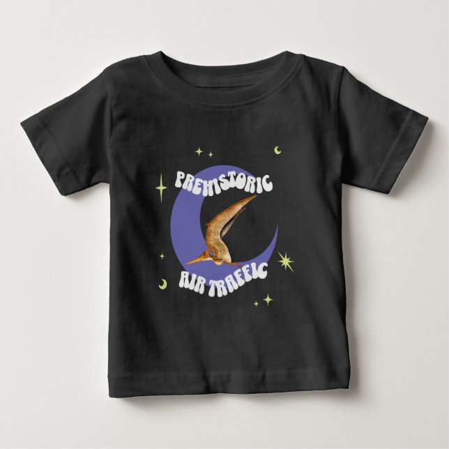 Camiseta Humor de Pterodáctilo da Lua de Aviação Engraçado (Frente)