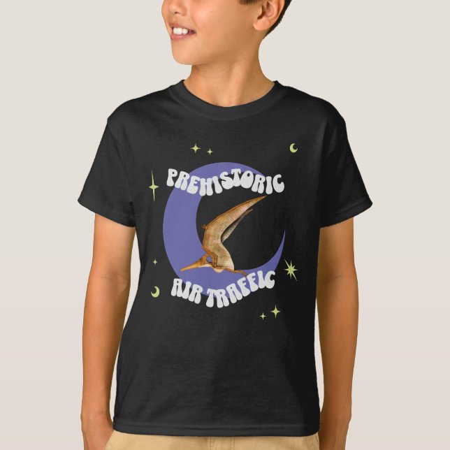 Camiseta Humor de Pterodáctilo da Lua de Aviação Engraçado (Frente)