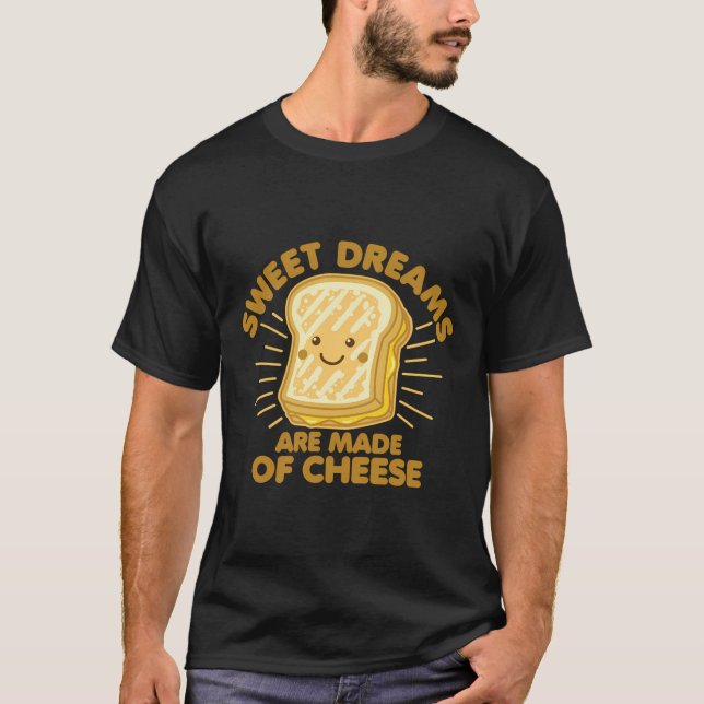 Camiseta Humor De Queijo Grelhado Dizendo Gráfico De Sonhos (Frente)