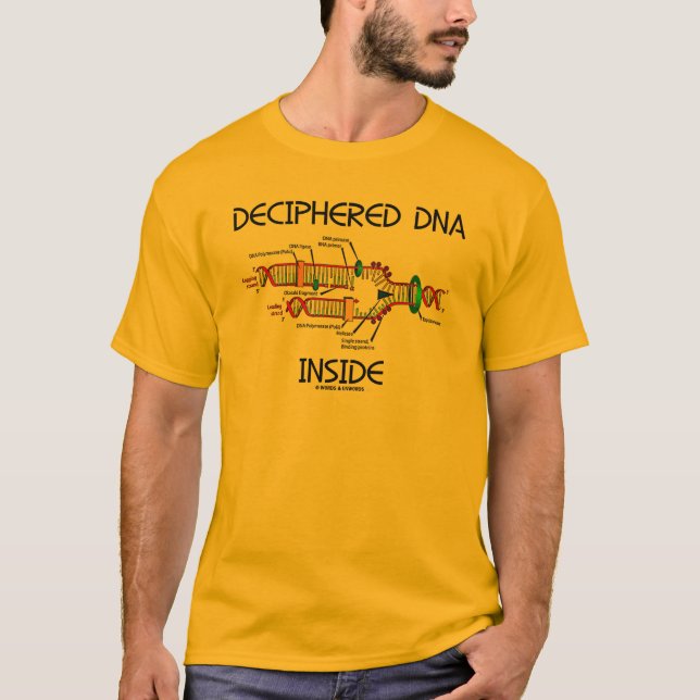 Camiseta Humor de Replicação de DNA Dentro decifrado (Frente)