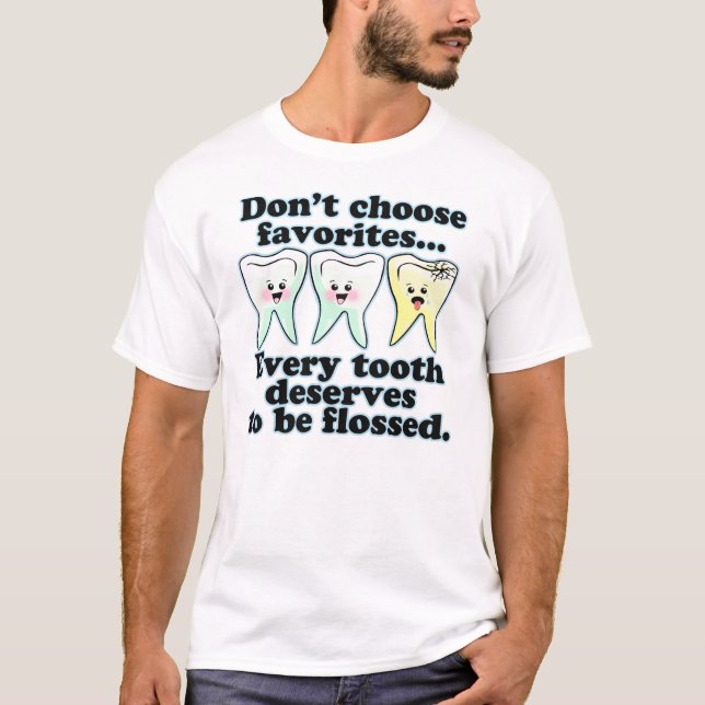 Camiseta Humor dental da escova & do Floss (Frente)