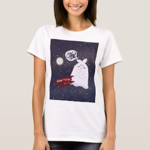 Camiseta Humor Divertido de Halloween Fantasma Pensativo