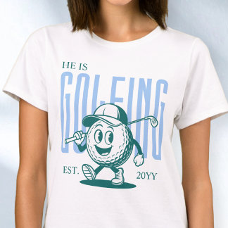 Camiseta Humor Divertido Retro Azul Golfe Personalizado Esp