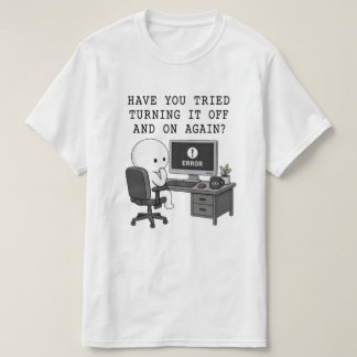 Camiseta Humor do IT Crowd - Desligando e Ligando 