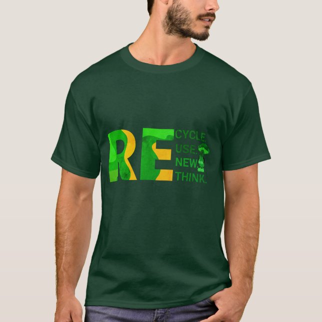 Camiseta Humor ecológico | Reutilização do Reciclar Renovar (Frente)