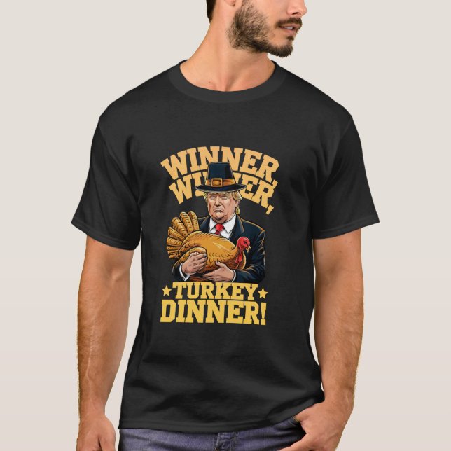 Camiseta Humor Engraçado Vencedor do Trump Janta Turquia (Frente)