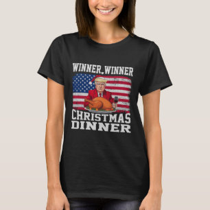 Camiseta Humor Engraçado Vencedor Vencedor do Janto de Nata